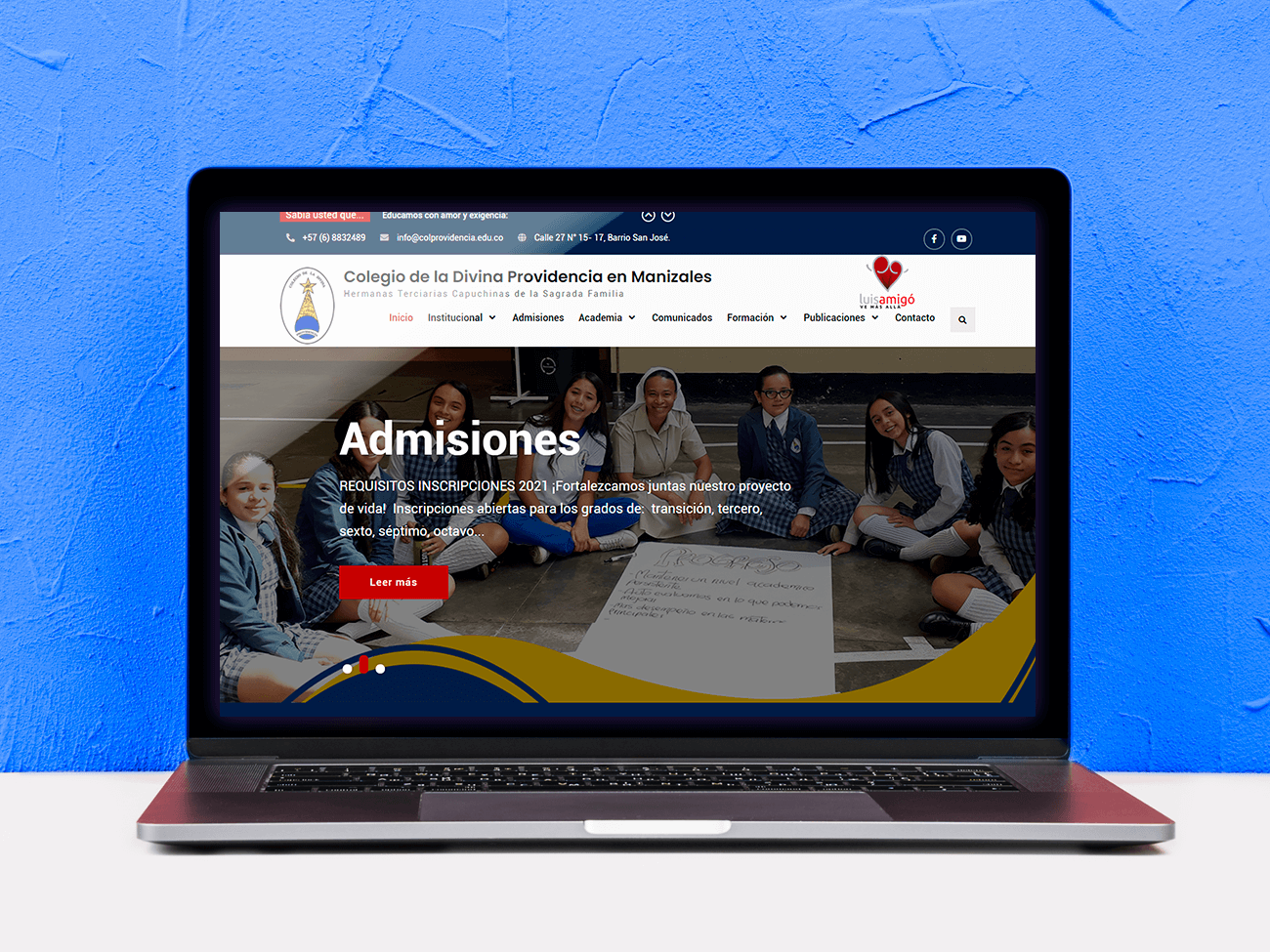Website design for Colegio de la Divina Providencia Manizales – educational and responsive layout.