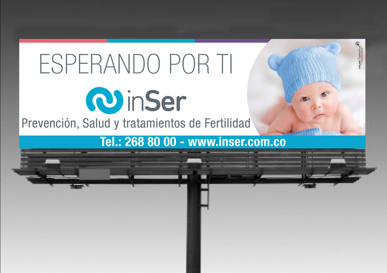 Billboard advertising design for Inser with bold visuals and modern branding.