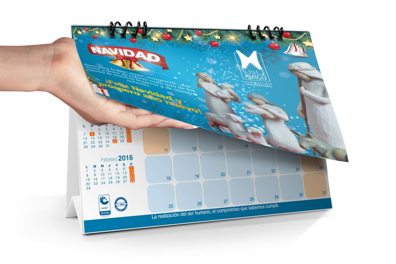 Funlam desk calendar design featuring modern layout and institutional branding.